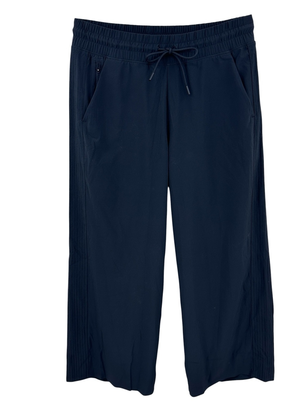 ATHLETA Avenue Wide Leg Crop Pants Elastic Waist Black
